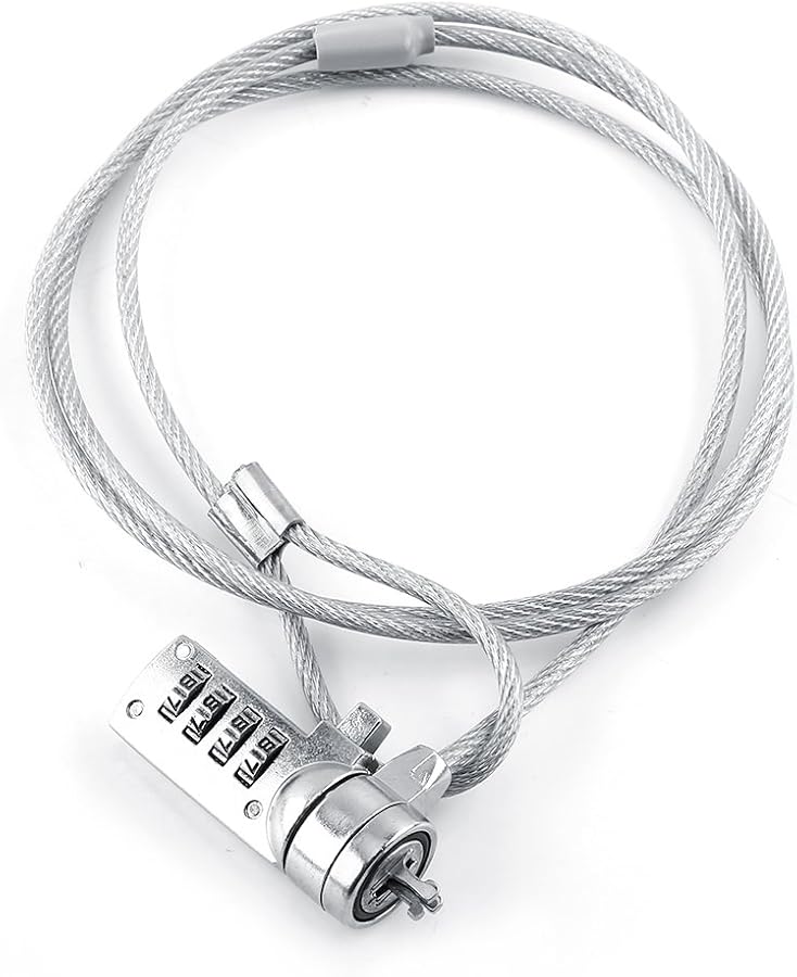 Diyeeni قفل أمان للكمبيوتر المحمول قابل لإعادة تعيين كلمة المرور المكونة من 4 أرقام مع وصلة كابل قابلة للدوران بزاوية 90 درجة - Image 1